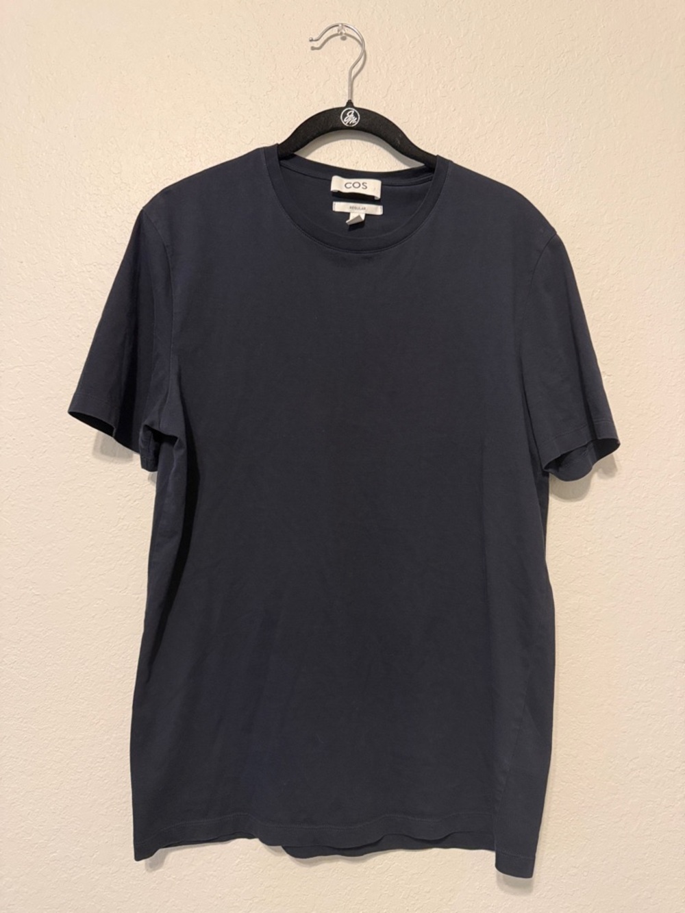 COS Men's Dark Navy Crew Neck Short Sleeve Tee
